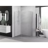 Mexen Exo cabine de douche demi-circulaire asymétrique coulissante 90 x 80 cm, transparent, chrome - 8131-090-080-01-00