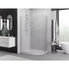 Mexen Exo asymmetrische halbrunde Duschkabine 100 x 80 cm, transparent, Chrom - 8131-100-080-01-00