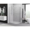 Mexen Exo-S cabina de ducha semicircular asimétrica corredera 100 x 90 cm, transparente, cromo - 8131-100-090-01-00
