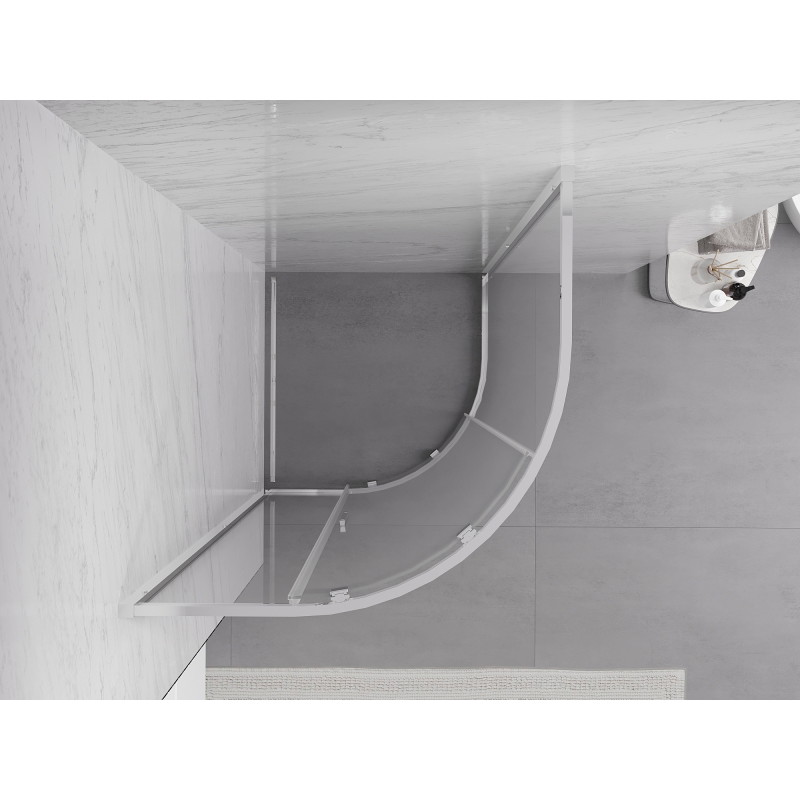 Mexen Exo-S kabina prysznicowa półokrągła rozsuwana 90 x 90 cm, transparent, chrom - 8131-090-090-01-00