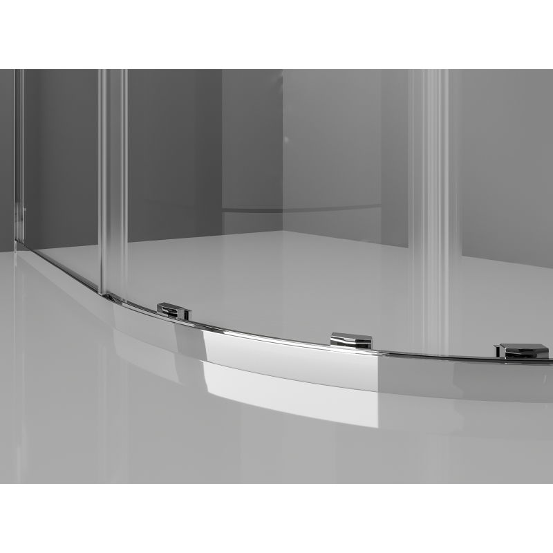 Mexen Exo cabine de douche demi-circulaire asymétrique coulissante 120 x 90 cm, transparent, chrome - 8131-120-090-01-00