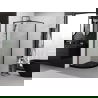 Mexen Exo Duschkabine halbrund schiebbar 70 x 70 cm, transparent, schwarz - 8131-070-070-70-00