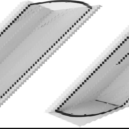 Mexen Exo cabine de douche semi-circulaire coulissante 80 x 80 cm, transparente, noire - 8131-080-080-70-00