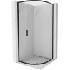 Mexen Exo-S kabina prysznicowa półokrągła rozsuwana 80 x 80 cm, transparent, czarna - 8131-080-080-70-00