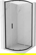 Mexen Exo halbkreisförmige Duschkabine zum Schieben 80 x 80 cm, transparent, schwarz - 8131-080-080-70-00