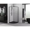 Mexen Exo-S halbrunde Duschkabine mit Schiebetür 80 x 80 cm, transparent, schwarz - 8131-080-080-70-00