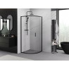 Mexen Exo-S cabine de douche semi-circulaire coulissante 80 x 80 cm, transparente, noire - 8131-080-080-70-00
