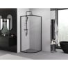 Mexen Exo halbrunde Duschkabine, Schiebetür 90 x 90 cm, transparent, schwarz - 8131-090-090-70-00