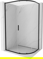 Mexen Exo cabine de douche quart de cercle asymétrique coulissante 100 x 90 cm, transparent, noir - 8131-100-090-70-00