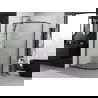 Mexen Exo Duschkabine Halbkreisförmig Asymmetrisch Schiebbar 120 x 90 cm, Transparent, Schwarz - 8131-120-090-70-00