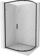 Mexen Exo cabine de douche asymétrique demi-circulaire coulissante 120 x 90 cm, transparent, noir - 8131-120-090-70-00