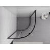 Mexen Exo halbrunde Duschkabine, Schiebetür 90 x 90 cm, transparent, schwarz - 8131-090-090-70-00