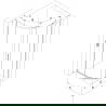Mexen Exo Duschkabine halbrund schiebbar 70 x 70 cm, transparent, schwarz - 8131-070-070-70-00