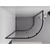 Mexen Exo-S asymmetrische, halbrunde Duschtür, verschiebbar, 100 x 80 cm, transparent, schwarz - 8131-100-080-70-00
