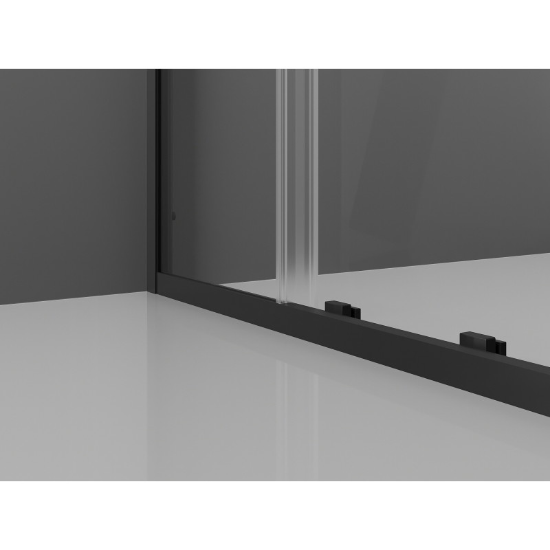 Mexen Exo drsna tuš kabina 140 x 95 cm, prozorna, črna - 8151-140-095-70-00