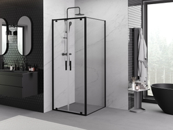 Mexen Exo-BR Duo kabina prysznicowa uchylna 80 x 80 cm, transparent, czarna - 8182-080-080-70-00