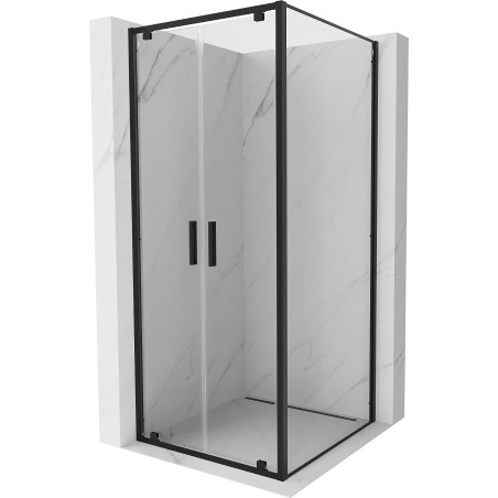 Mexen Exo-BR Duo kabina prysznicowa uchylna 80 x 80 cm, transparent, czarna - 8182-080-080-70-00