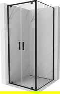 Mexen Exo cabine de douche pivotante 90 x 90 cm, transparent, noir - 8182-090-090-70-00