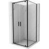 Mexen Exo-BR Duo cabine de douche pivotante 100 x 100 cm, transparent, noir - 8182-100-100-70-00