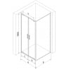 Mexen Exo Duschkabine, schwenkbar 80 x 85 cm, transparent, schwarz - 8182-080-085-70-00