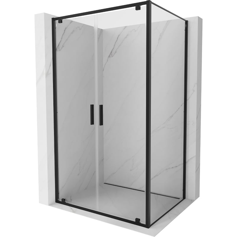 Mexen Exo Duschkabine, schwenkbar 80 x 85 cm, transparent, schwarz - 8182-080-085-70-00