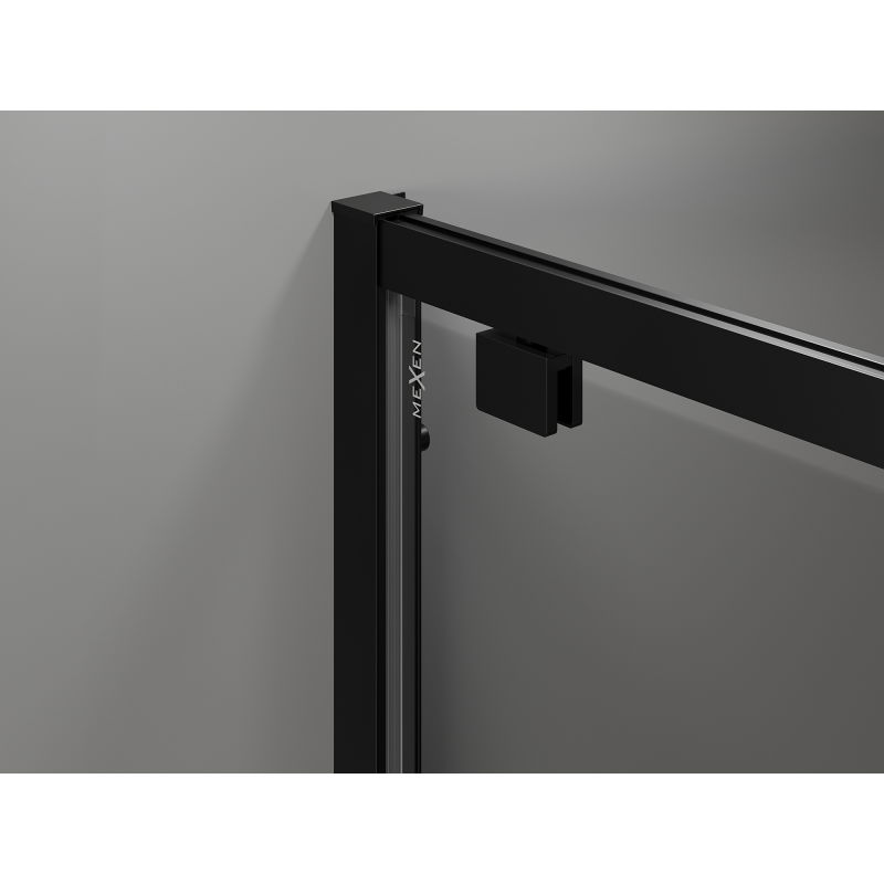 Mexen Exo atvērta dušas kabīne 90 x 85 cm, caurspīdīga, melna - 8182-090-085-70-00