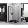 Mexen Exo-BR Duo cabina de ducha abatible 100 x 90 cm, transparente, negra - 8182-100-090-70-00