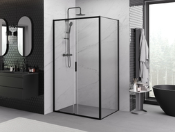 Mexen Exo-S cabine de duche de correr 105 x 100 cm, transparente, preta - 8151-105-100-70-00