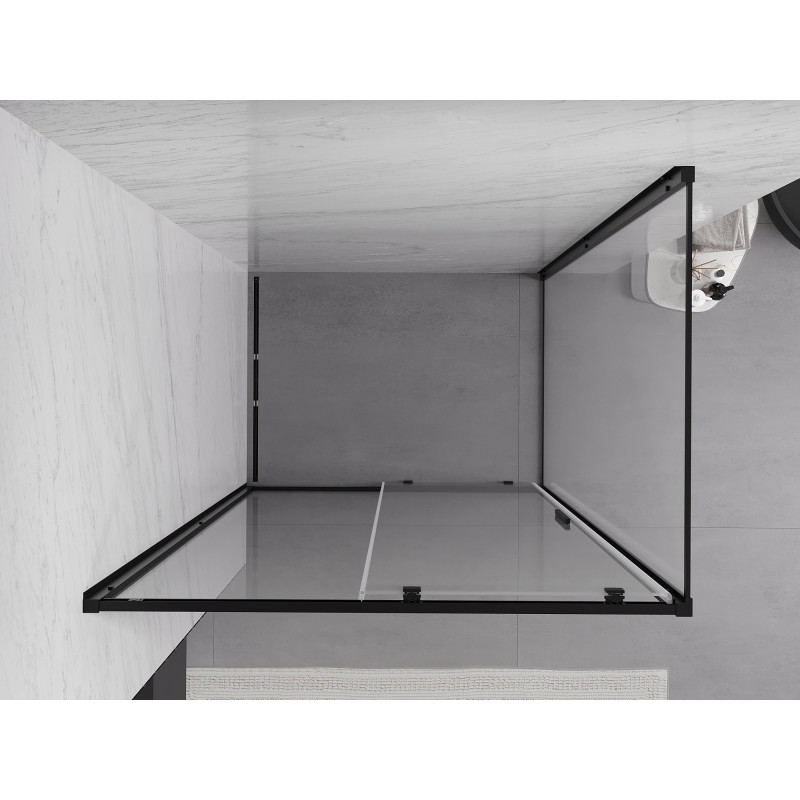 Mexen Exo-S cabina doccia scorrevole 115 x 100 cm, trasparente, nera - 8151-115-100-70-00