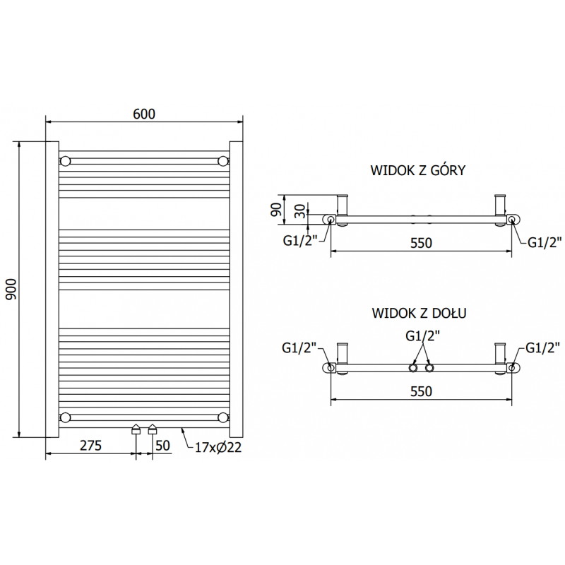 Mexen Mars električni grelnik 900 x 600 mm, 400 W, črna - W110-0900-600-6400-70