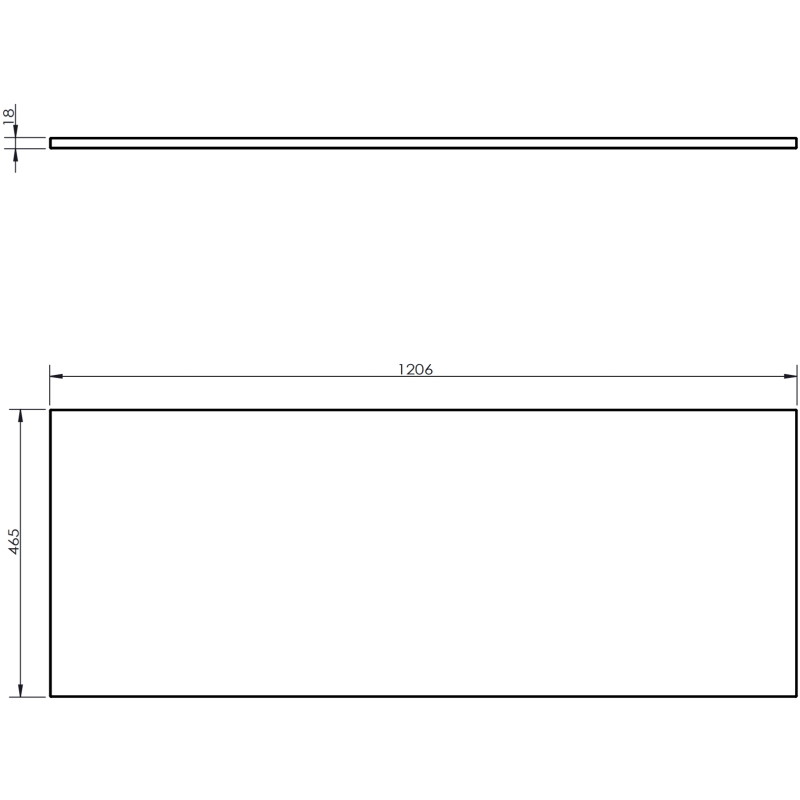Mexen Uni töötasapind 120 cm, valge läige - 91AXX-1204-464-18-00
