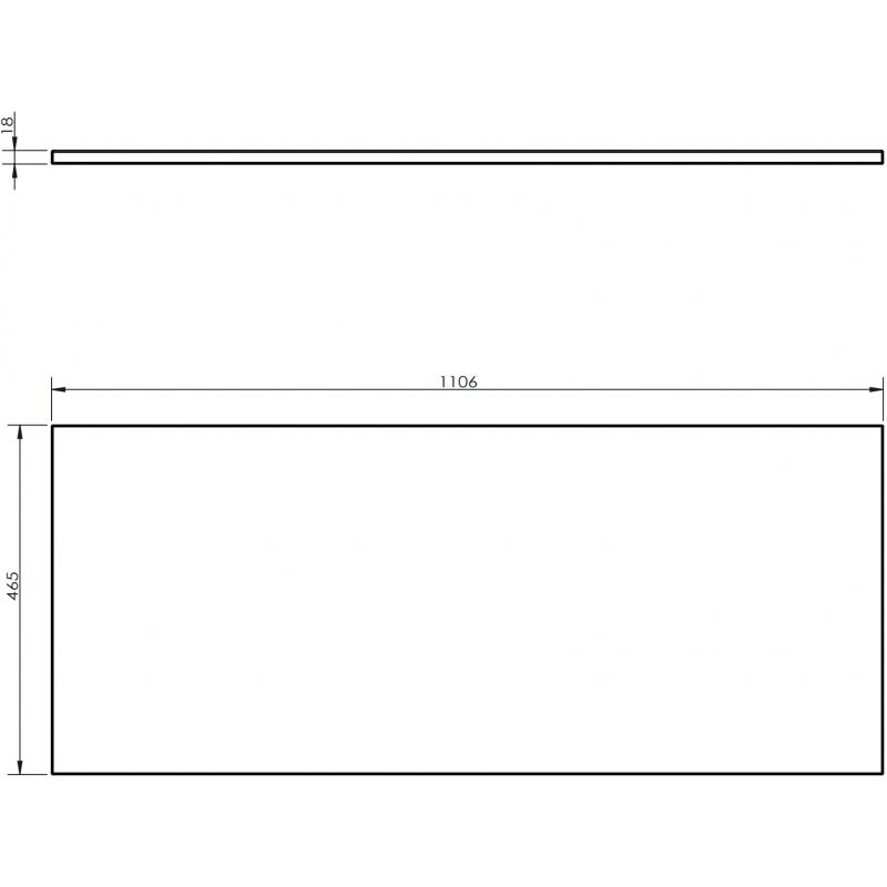 Mexen Uni 110 cm yöpöydän taso, mattavalkoinen - 91AXX-1104-464-18-01