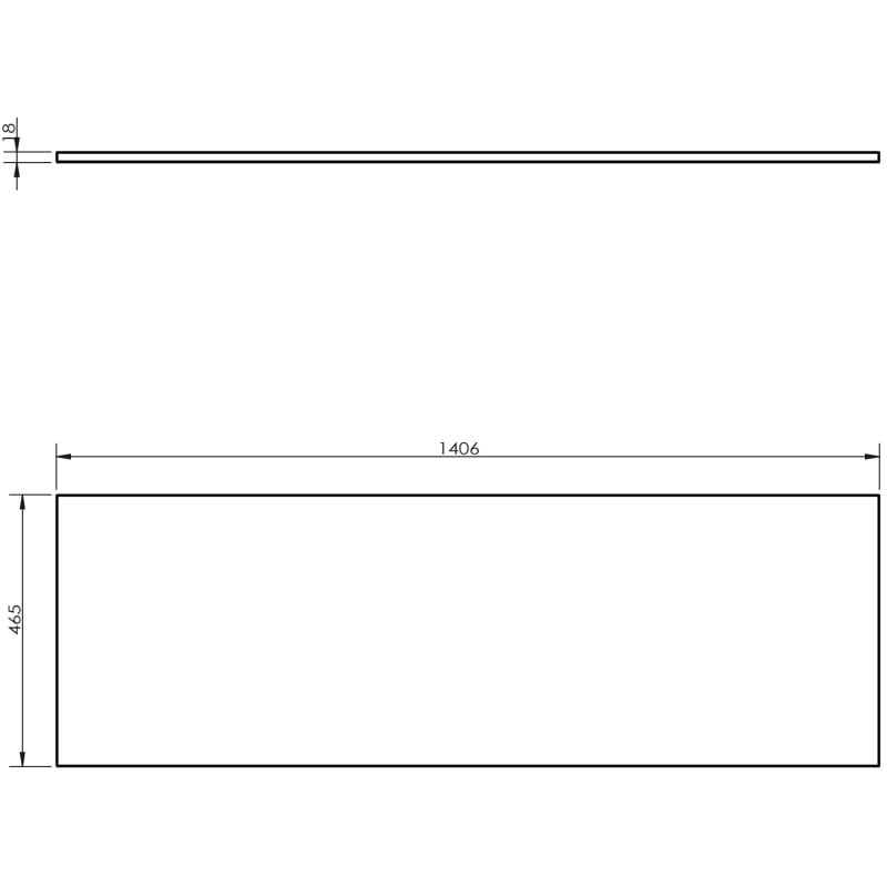 Mexen Uni aluskapp 140 cm, valge matt - 91AXX-1404-464-18-01