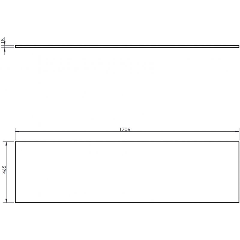 Mexen Uni encimera para mueble 170 cm, blanco mate - 91AXX-1704-464-18-01
