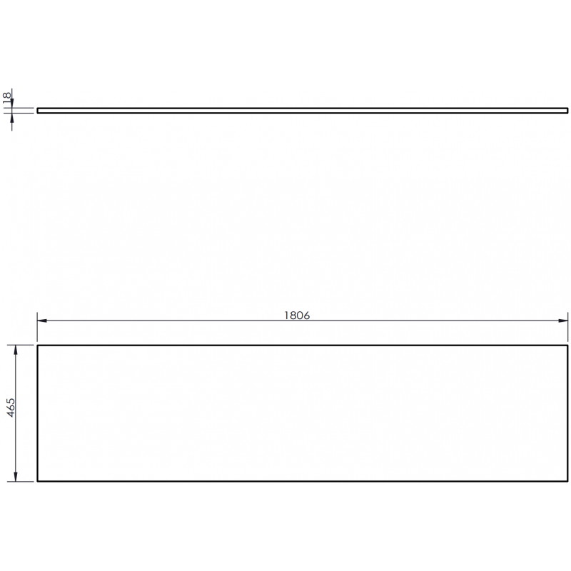 Mexen Uni blat naszafkowy 180 cm, biały mat - 91AXX-1804-464-18-01