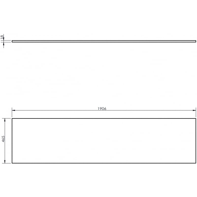 Mexen Uni blat naszafkowy 190 cm, biały mat - 91AXX-1904-464-18-01