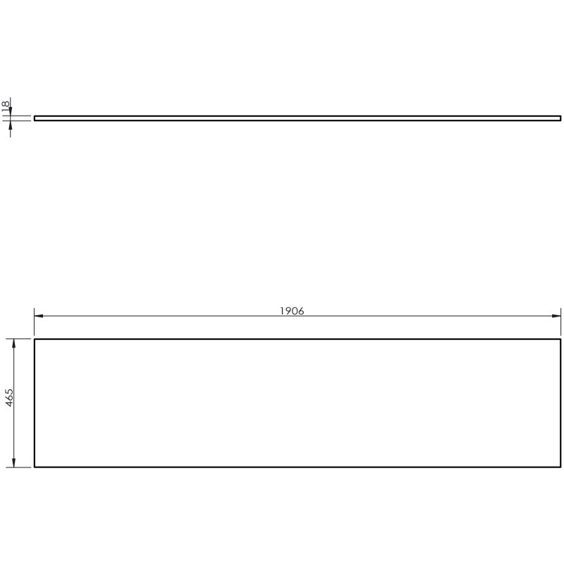 Mexen Uni kappide pealmine plaat 190 cm, valge matt - 91AXX-1904-464-18-01
