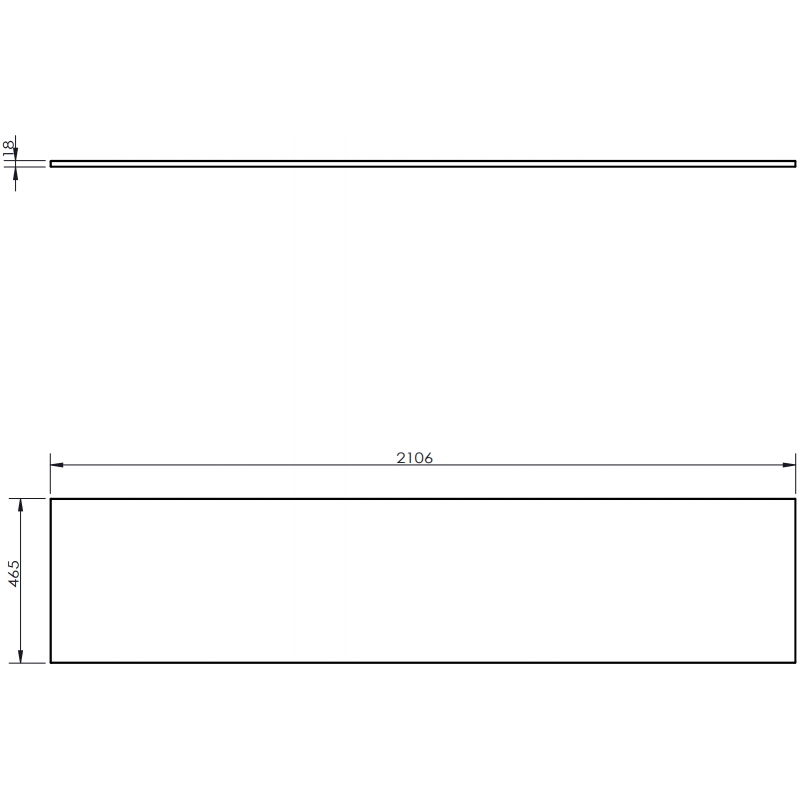 Mexen Uni top per mobile 210 cm, bianco opaco - 91AXX-2104-464-18-01