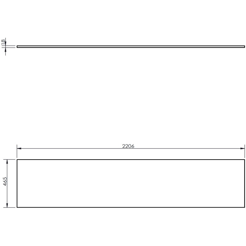 Mexen Uni kapp aluskapp 220 cm, valge matt - 91AXX-2204-464-18-01
