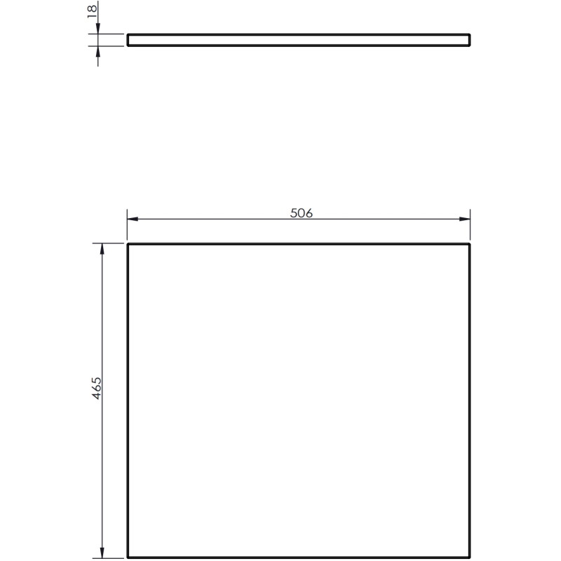 Mexen Uni kappplaadi 50 cm, hall matt - 91AXX-0504-464-18-62