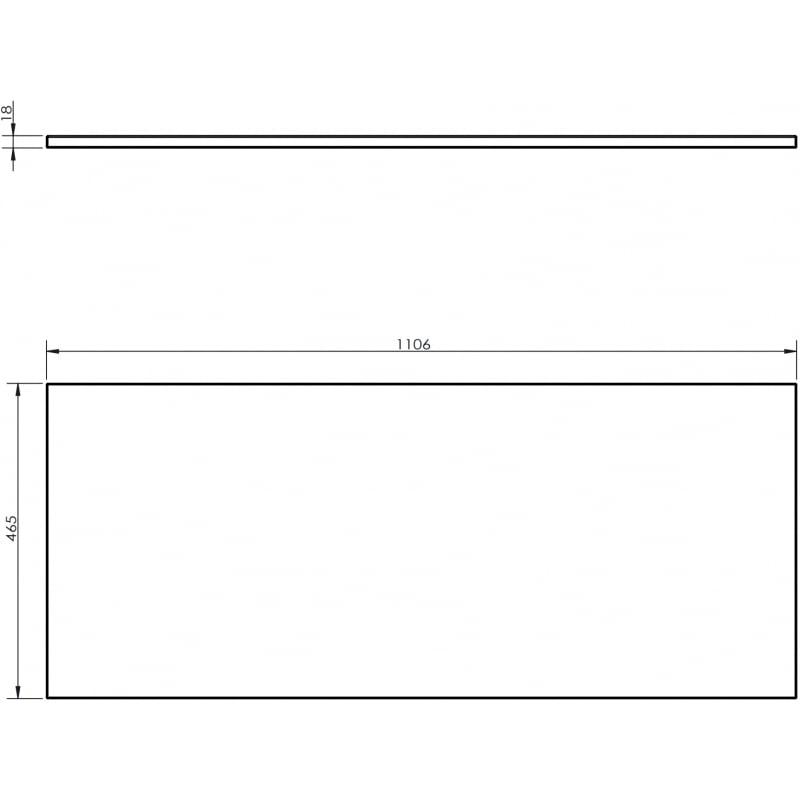 Mexen Uni countertop shelf 110 cm, grey matte - 91AXX-1104-464-18-62