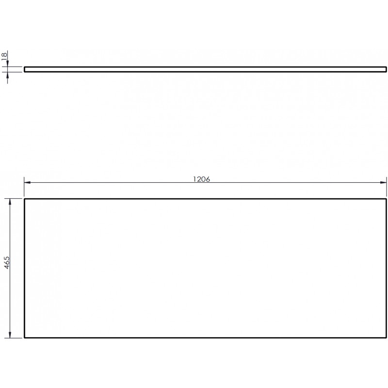 Mexen Uni blat naszafkowy 120 cm, szary mat - 91AXX-1204-464-18-62