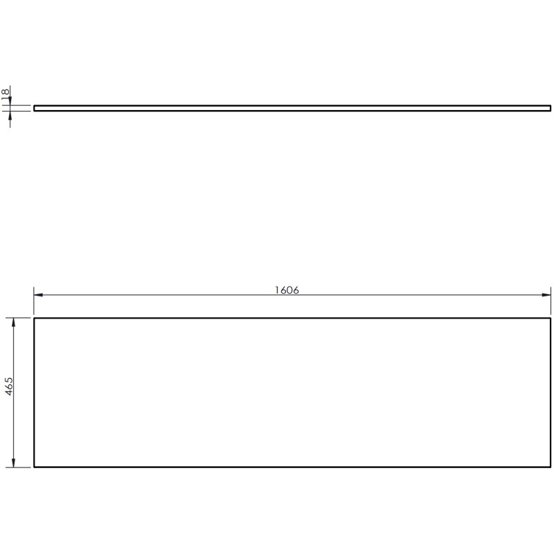 Mexen Uni kappiplaat 160 cm, hall matt - 91AXX-1604-464-18-62