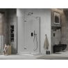 Mexen Lima opvouwbare douchecabine 120 x 90 cm, transparant, zwart + Flat douchebak, wit - 856-120-090-70-00-4010B