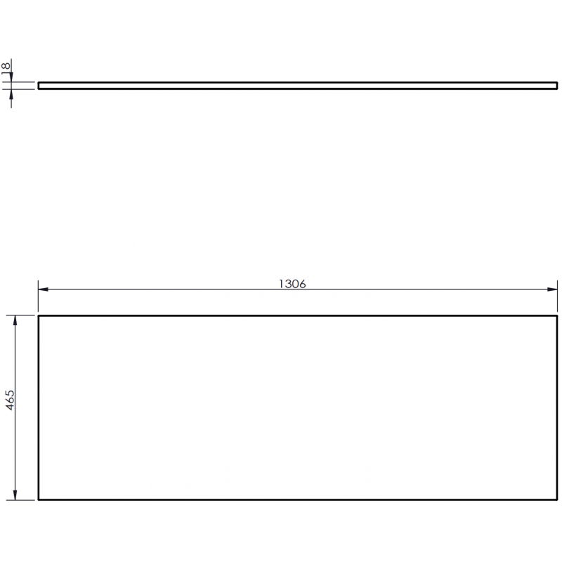 Mexen Uni blad voor kast 130 cm, grafiet mat - 91AXX-1304-464-18-66