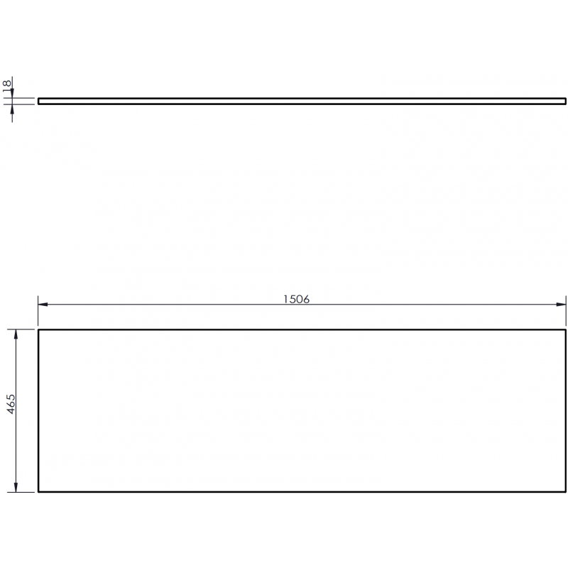 Mexen Uni polica 150 cm, grafit mat - 91AXX-1504-464-18-66