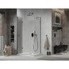 Mexen Lima opvouwbare douchecabine 120 x 90 cm, transparant, zwart + Flat douchebak, wit - 856-120-090-70-00-4010B