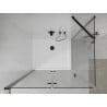 Mexen Lima opvouwbare douchecabine 120 x 90 cm, transparant, zwart + Flat douchebak, wit - 856-120-090-70-00-4010B