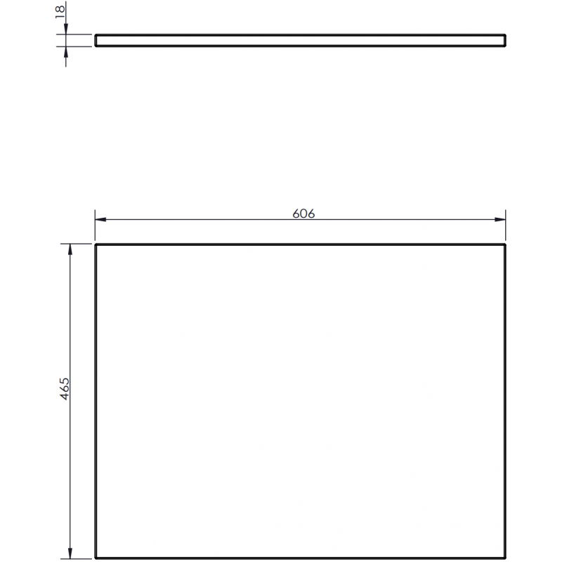 Mexen Uni wastafelblad 60 cm, eiken - 91AXX-0604-464-18-81
