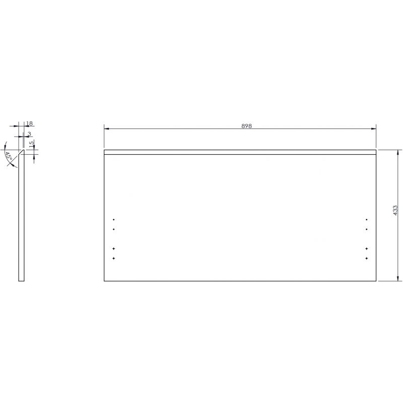 Mexen Orio Front für den Korpusschrank 90 x 43,5 cm, weiß matt - 91A10-0900-470-1-01